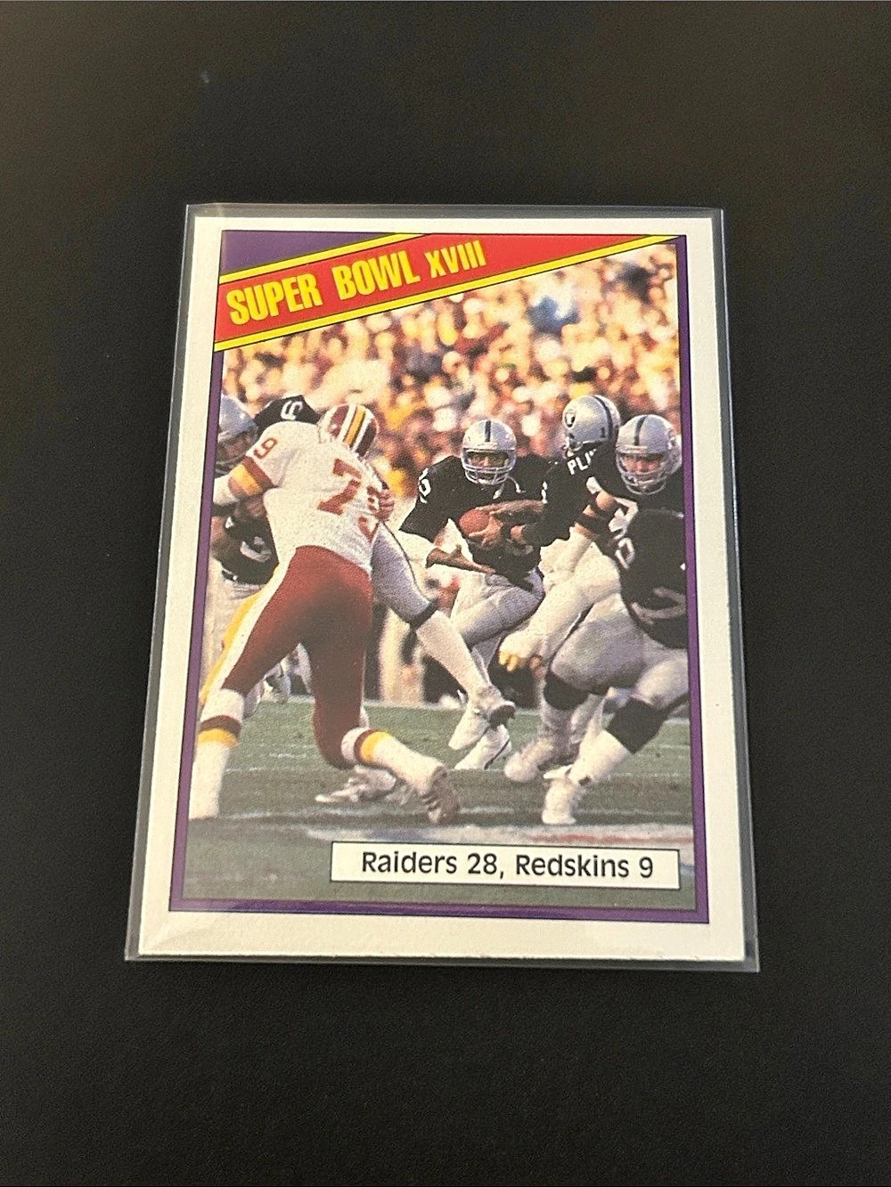 Topps #9 Super Bowl XVIII Trading Card Raiders Redskins